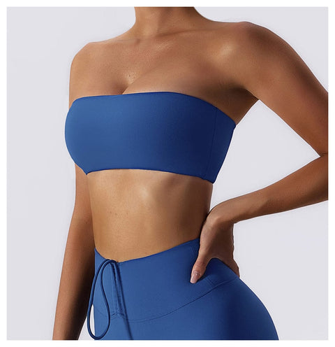 Curvypower | Australia Sports Bra Night Sky Blue / S Women Strapless Tube Top Fitness Yoga Bandeau Bra