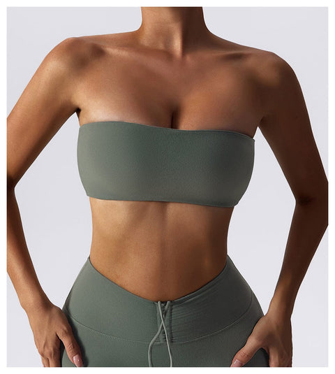 Curvypower | Australia Sports Bra Women Strapless Tube Top Fitness Yoga Bandeau Bra