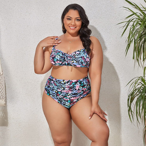Curvypower | Australia Swimwear Floral / L Women's Plus Size Bikini Two Piece Swimwear