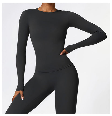 Curvypower | Australia Tank Top Advanced Black / S Women's Long-Sleeve Round Neck Yoga and Fitness Shaping Top