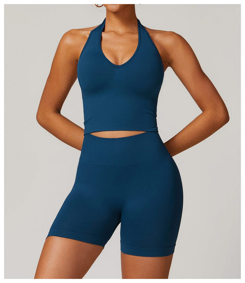 Curvypower | Australia Tank Top Blue / S Seamless Halter Neck Sport Shaping Tank Top