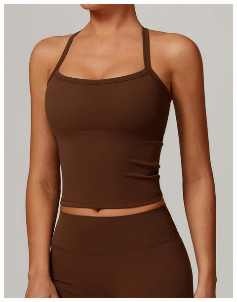 Curvypower | Australia Tank Top Brown / S Women's Spaghetti Strap Cami Sleeveless Shaping Tank Top