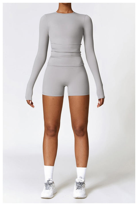 Curvypower | Australia Tank Top Frost Gray / S Women's Long-Sleeve Round Neck Yoga and Fitness Shaping Top