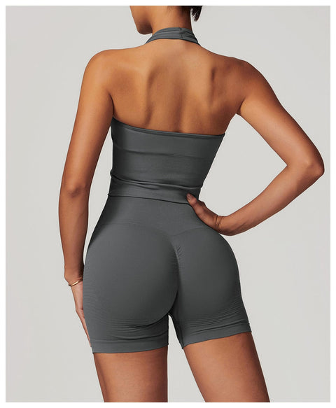 Curvypower | Australia Tank Top Gray / S Seamless Halter Neck Sport Shaping Tank Top