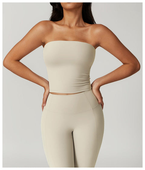 Curvypower | Australia Tank Top Oatmeal Apricot / S Seamless Strapless Quick-Dry Shaping Tube Tank Top for Women
