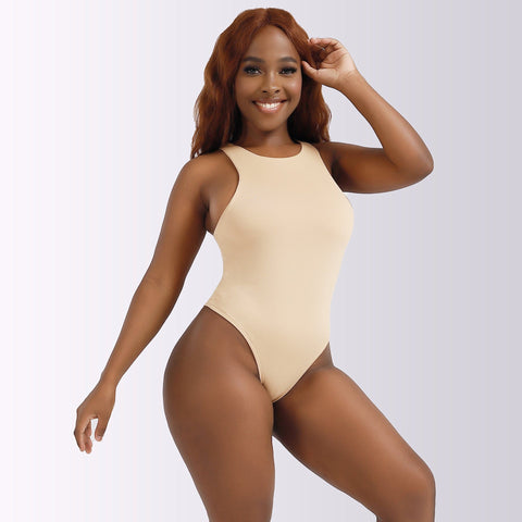 Curvypower | Australia thong bodysuit Women's Round Neck Tank Sleeveless thong Shapewear Bodysuit