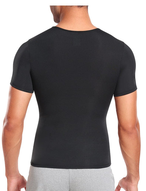 Curvypower | Australia Waist Trainer Men's Shaping T-Shirt with Built-In Waist Trainer Corset