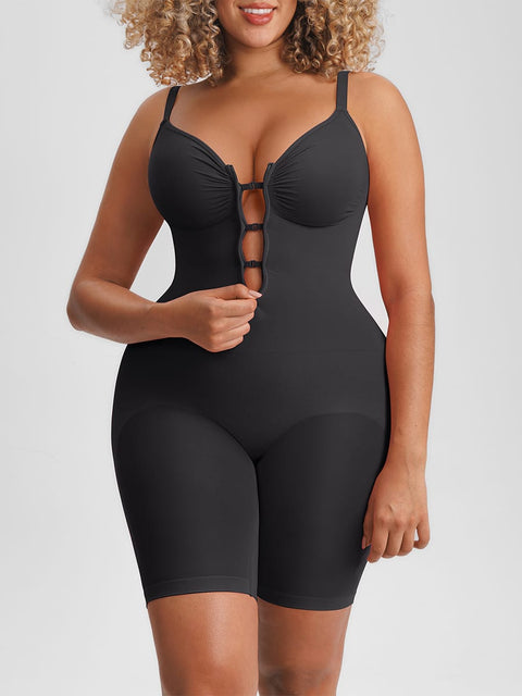 Curvypower | Australia Women's Apparel > Shapewear > Bodysuits Black / S Invisible Zip Seamless Shapewear Bodysuit with Tummy Control