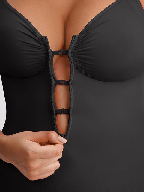 Curvypower | Australia Women's Apparel > Shapewear > Bodysuits Invisible Zip Seamless Shapewear Bodysuit with Tummy Control