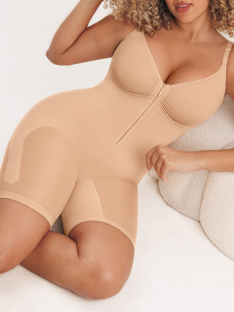 Curvypower | Australia Women's Apparel > Shapewear > Bodysuits Invisible Zip Seamless Shapewear Bodysuit with Tummy Control