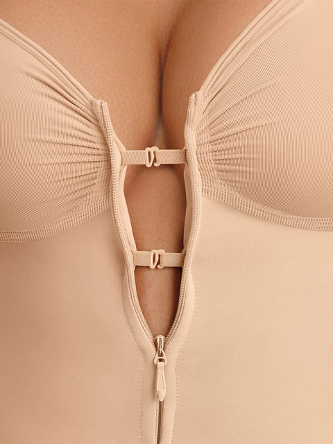 Curvypower | Australia Women's Apparel > Shapewear > Bodysuits Invisible Zip Seamless Shapewear Bodysuit with Tummy Control