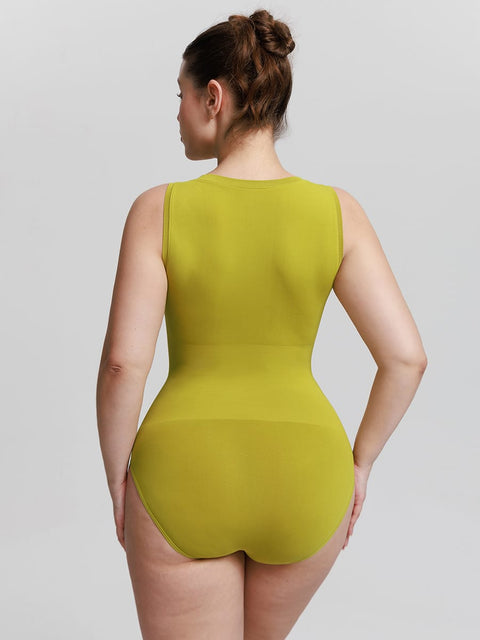 Curvypower | Australia Women's Apparel > Shapewear > Bodysuits Seamless Shapewear Bodysuit with Tummy Control & Crew Neck