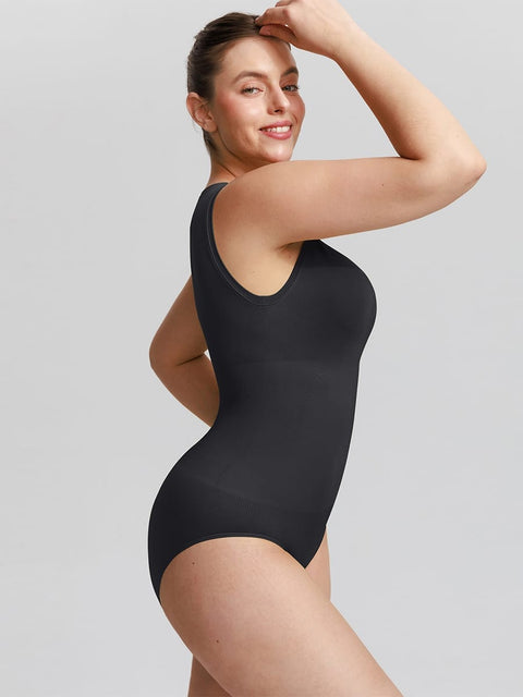 Curvypower | Australia Women's Apparel > Shapewear > Bodysuits Seamless Shapewear Bodysuit with Tummy Control & Crew Neck