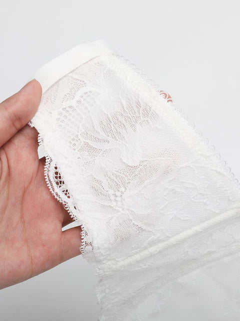 Curvypower | Australia Women's Lingerie > Bras > Sheer Floral Lace Bra Sheer Floral Lace Bra with Underwire and Mesh Lining