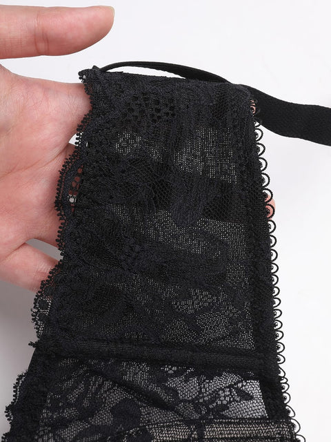 Curvypower | Australia Women's Lingerie > Bras > Sheer Floral Lace Bra Sheer Floral Lace Bra with Underwire and Mesh Lining