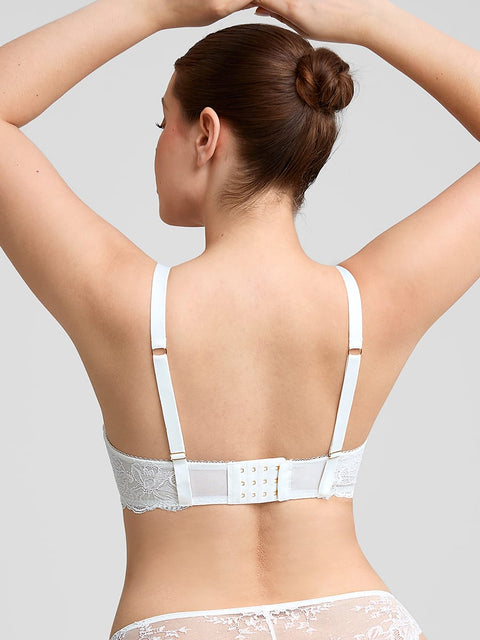 Curvypower | Australia Women's Lingerie > Bras > Sheer Floral Lace Bra Sheer Floral Lace Bra with Underwire and Mesh Lining