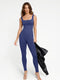 CurvyPower Jumpsuit Blue / XS/S Women's Square Neck Plus Size Sleeveless Shaper Jumpsuit