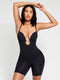 CurvyPower shapewear bodysuit Black / XS Plunge Low-Back Mid-Thigh Shapewear Bodysuit With Built-in Removable Hip Pads