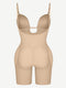 CurvyPower shapewear bodysuit Plunge Low-Back Mid-Thigh Shapewear Bodysuit With Built-in Removable Hip Pads