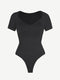 CurvyPower | UK thong bodysuit Short Sleeve Plus Size Belly Control Thong Shapewear Bodysuit