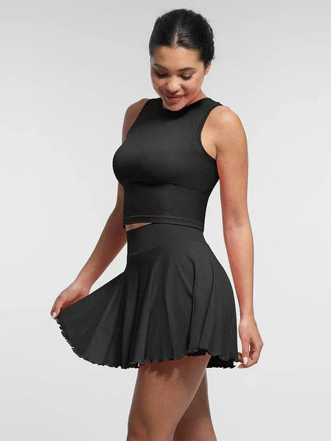 Curvypower | Australia Skirt Women's Sport Tennis Skirt with Built-In Shorts and Pockets