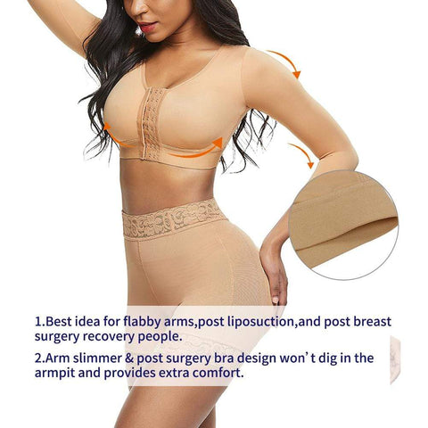 curvypower-au arm shaper Arm Compression Shaper Sports Bra Shapewear with Front Hooks
