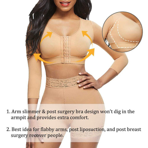 curvypower-au arm shaper Arm Compression Shaper Sports Bra Shapewear with Front Hooks
