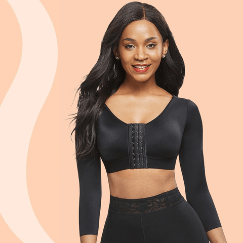 curvypower-au arm shaper S / Black Arm Compression Shaper Sports Bra Shapewear with Front Hooks