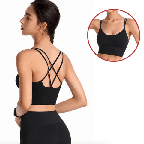 curvypower-au Bras S / Black Seamless High Impact Cross Back Sport Bra