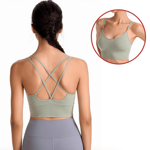 curvypower-au Bras S / Green Seamless High Impact Cross Back Sport Bra