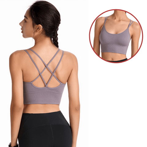 curvypower-au Bras S / Purple Seamless High Impact Cross Back Sport Bra