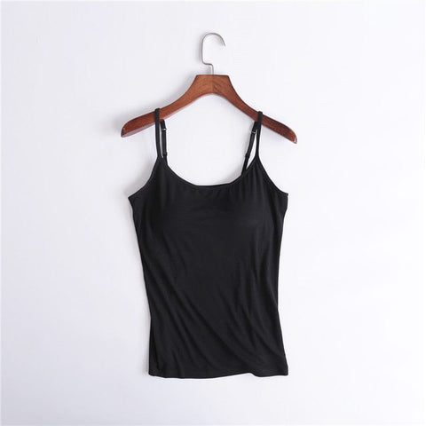 curvypower-au Cami Black / S Camisole Shapewear Tank Top With Built-In-Bra