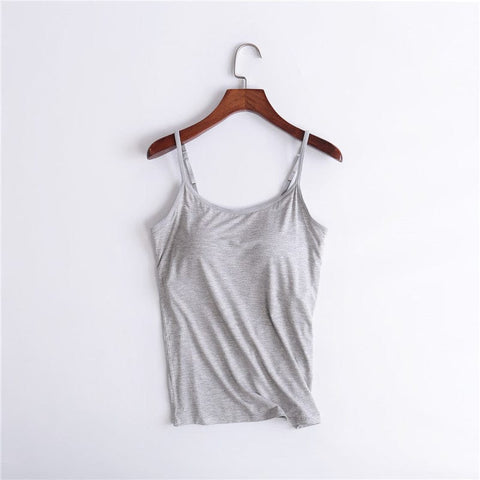 curvypower-au Cami Grey / S Camisole Shapewear Tank Top With Built-In-Bra