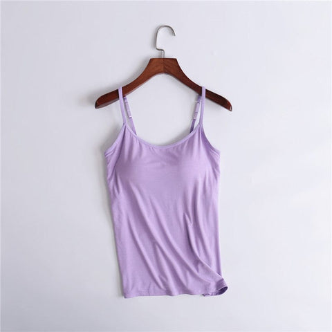 curvypower-au Cami Purple / S Camisole Shapewear Tank Top With Built-In-Bra