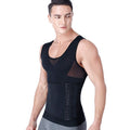 curvypower-au corset vest Black / S Men Slimming Compression Body Shaper Corset Vest With Side Hooks Waist Trainer