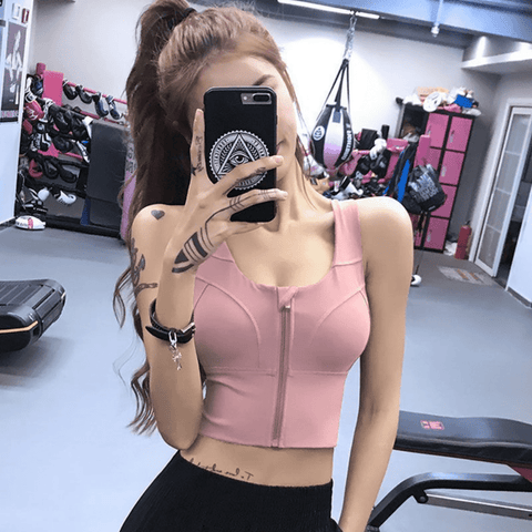 curvypower-au High Intensity Sports Bra Front Shockproof with Zippers