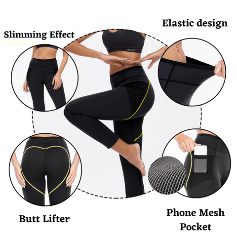 curvypower-au Legging Sports Black High Waisted Gym Corset Sweat Legging For Women
