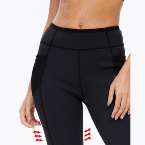 curvypower-au Legging Sports Black High Waisted Gym Corset Sweat Legging For Women