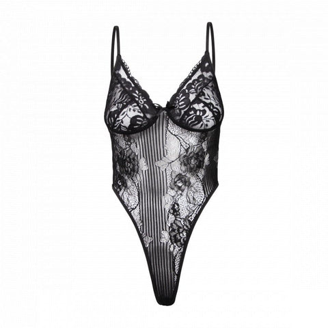 curvypower-au Lingerie Sexy Lace Shapewear Bodysuit With Built-In Bra
