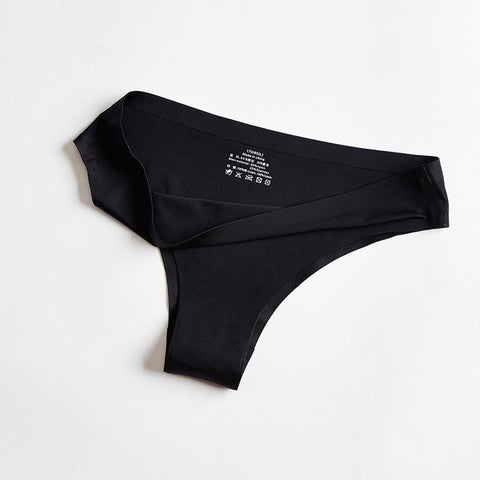 curvypower-au Panty Black / M Seamless Silky Underwear Thong Panty