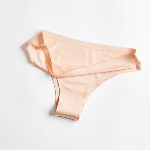 curvypower-au Panty Nude / M Seamless Silky Underwear Thong Panty