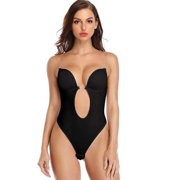 Seamless Backless Strapless Deep V Bodysuit Thong– Curvypower