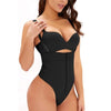 curvypower-au Shapewear Black / S Women Bodysuit Lowback Front Zipper Shaper Thong