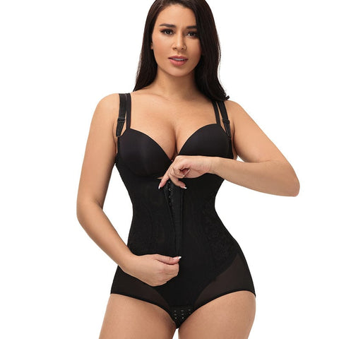 curvypower-au Shapewear Black / S Women Bodysuit Sheer Openbust Shaper Thong