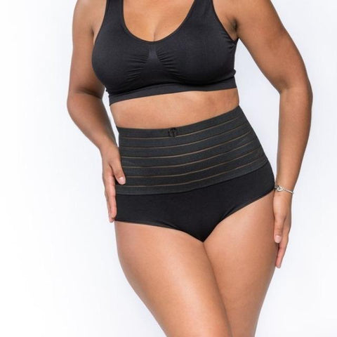 curvypower-au Shapewear Black / S Women High Waist Shaping Brief With Waist Bands