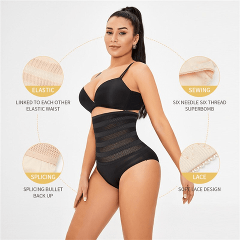 curvypower-au Shapewear High Waist Mesh Tummy Control Shapewear Brief