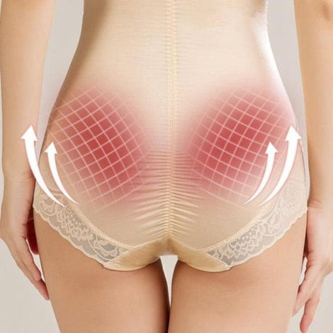 curvypower-au Shapewear High-Waist Tummy Control Postpartum Lace Thigh Shaper Panty