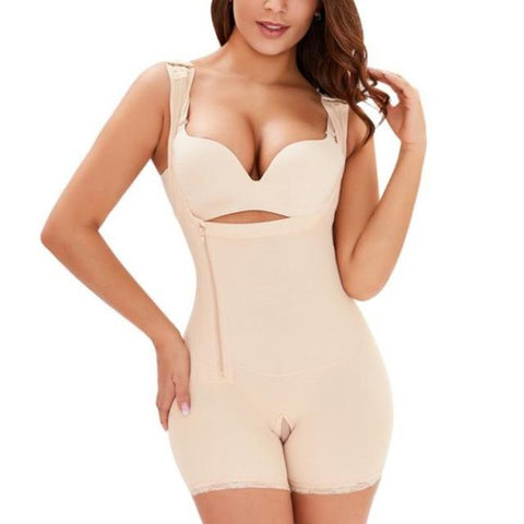 curvypower-au Shapewear S / Nude Women Open Bust Bodysuit Shaper With Adjustable Hooks