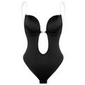 curvypower-au Shapewear Seamless Backless Strapless Deep V Bodysuit Thong