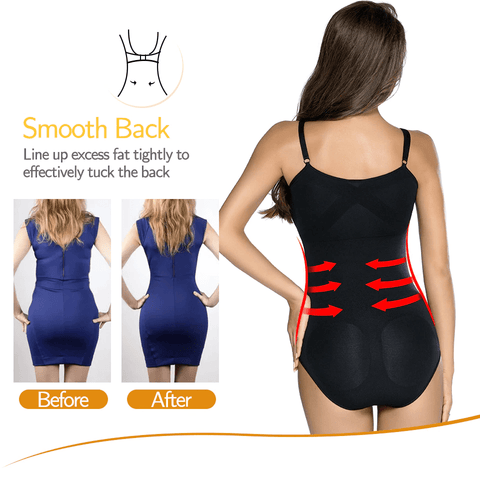 curvypower-au Shapewear Women Full Body V Neck Tummy Control Shaper Bodysuit